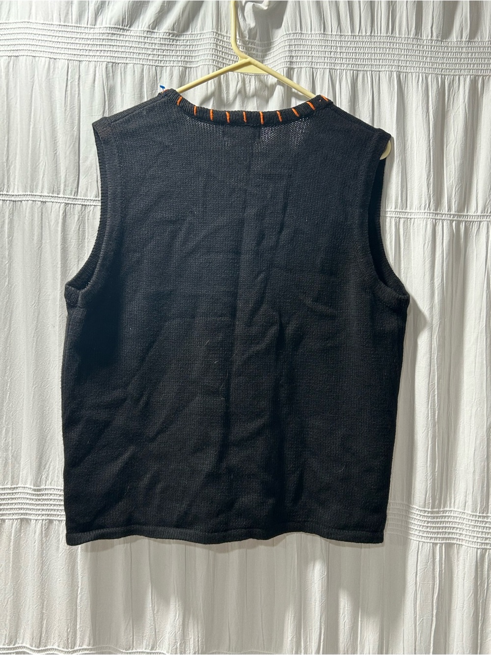 Basic Editions Black Vest with Orange Pumpkin Appliqués vintage 1990’s - Picture 5 of 7